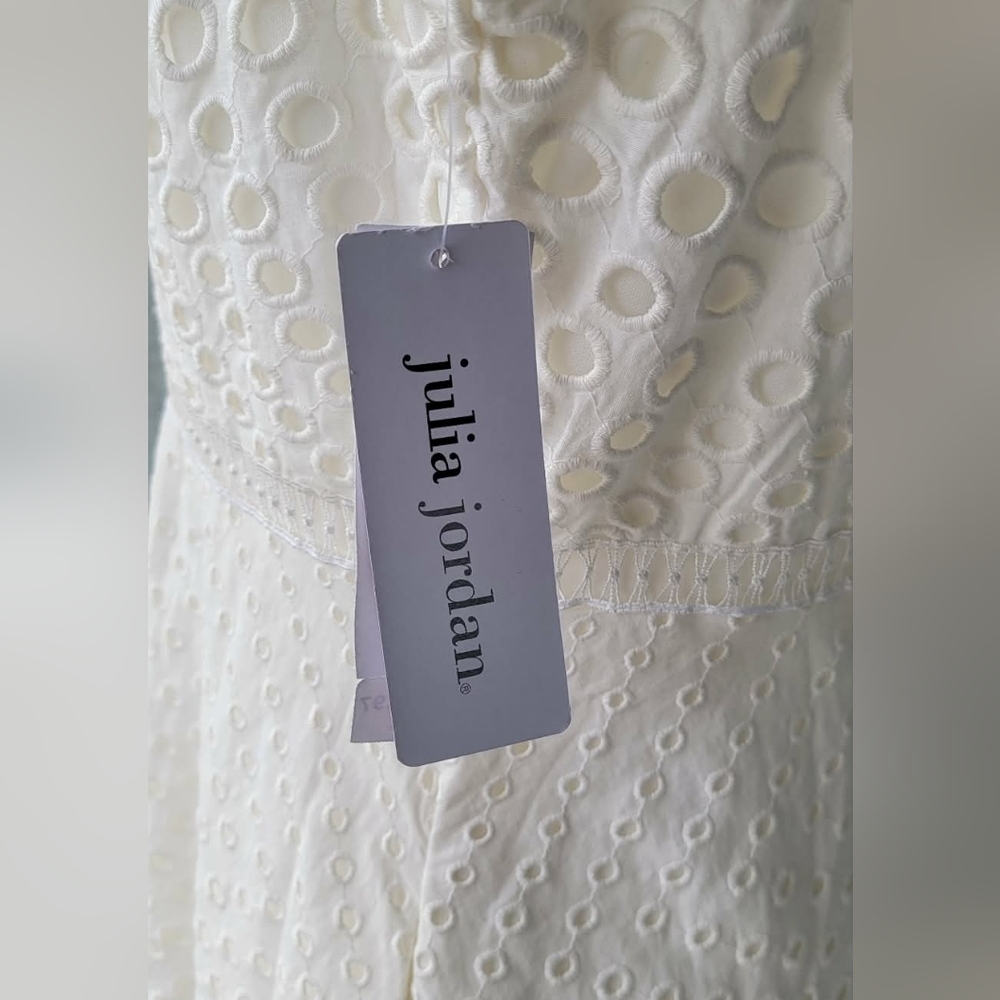 Julia Jordan White Eyelet Dress Sleeveless Fit & Flare Women’s Size 6 - Picture 3 of 10